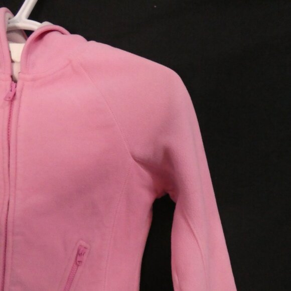 Y2K - OLD NAVY BRAND | medium | Pink Fleece Hooded Zip-Up Jacket | Zip Pockets - Picture 5 of 16